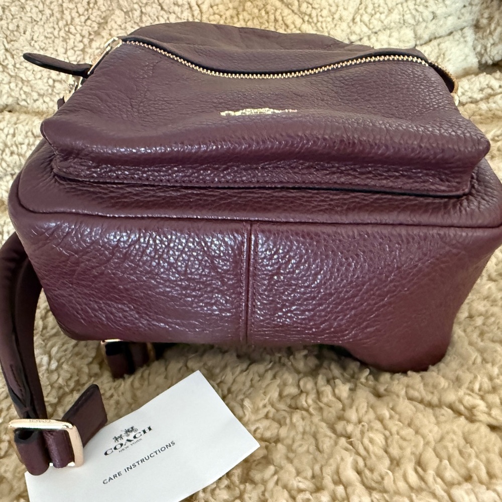 Coach Backpack Dark Red OXBLOOD Leather NWT - Picture 3 of 7